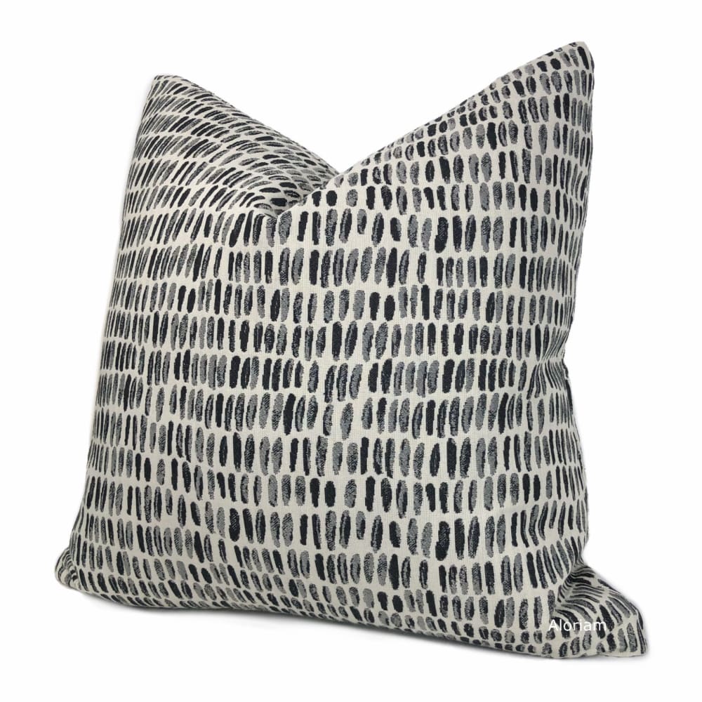 Wilder Black Gray Paint Dabs Pillow Cover - Aloriam