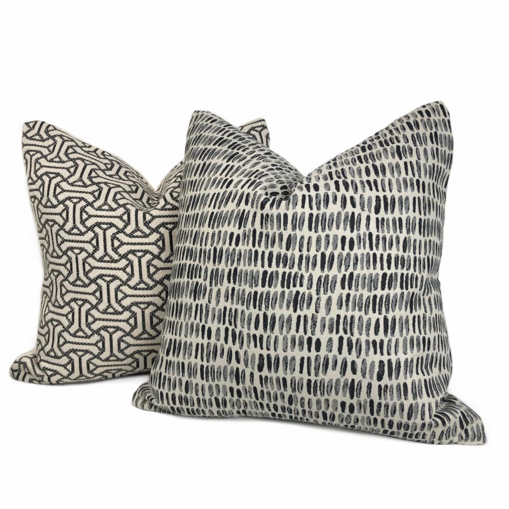 Wilder Black Gray Paint Dabs Pillow Cover - Aloriam