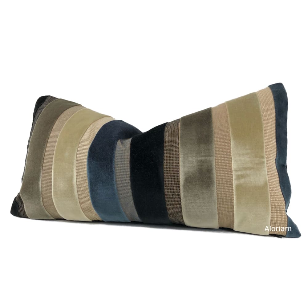 Rebus Blue Velvet Pillow Cover