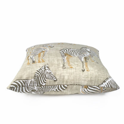 Zebra Herd Beige Animal Safari Print Pillow Cover - Aloriam